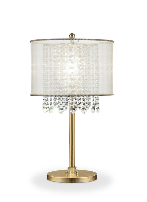 Primo Gold Finish Table Lamp With Crystal Accents And White Shade (468672)