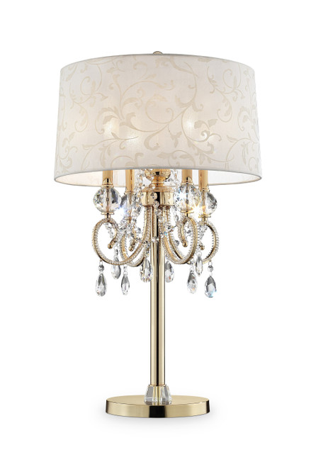 Stunning Brass Gold Finish Table Lamp With Crystal Accents (468673)