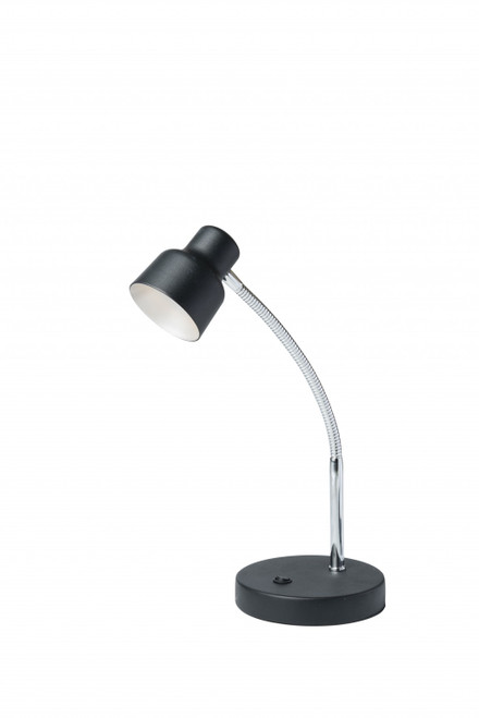 Black And Silver Metal Gooseneck Desk Lamp (468711)