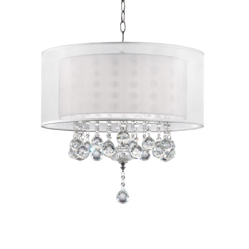 Chic Silver Ceiling Lamp With Crystal Accents And Silver Shade (468875)