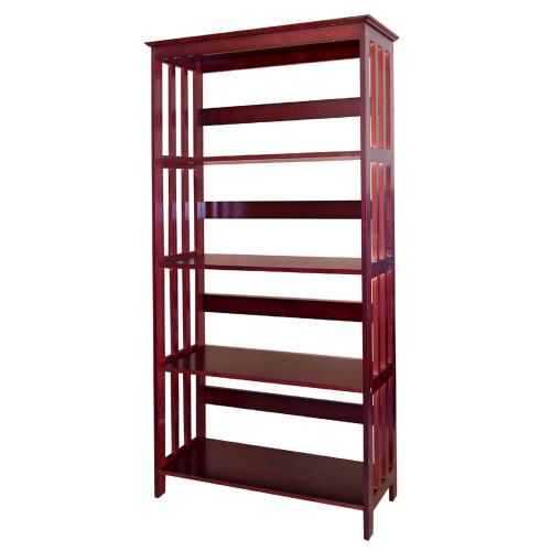 Dark Cherry Mission Style Four Shelf Tower Bookcase (469084)