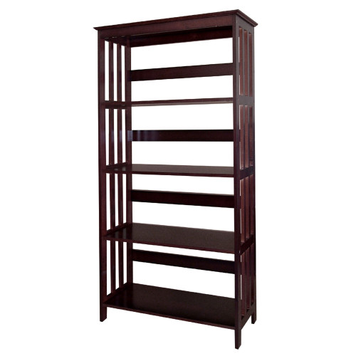 Dark Espresso Mission Style Four Shelf Tower Bookcase (469085)