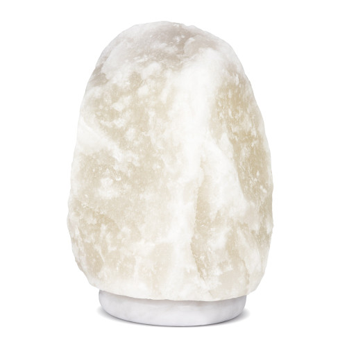 White Hand Carved 12-15 Pound Himalayan Salt And Marble Lamp (471927)