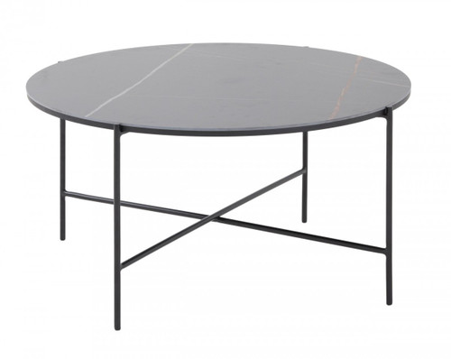 Modern Black Ceramic Round Coffee Table (472147)