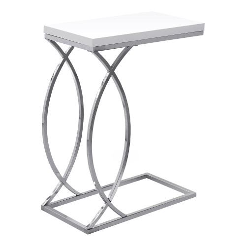 18.25" X 10.25" X 25" White, Mdf, Metal - Accent Table (333073)