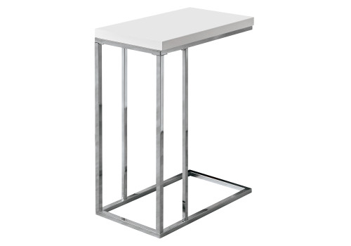 18.25" X 10.25" X 25.25" White, Particle Board, Metal - Accent Table (332974)