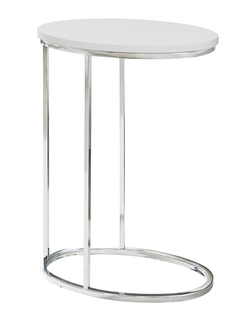18.5" X 12" X 25" White, Particle Board, Metal - Accent Table (333122)