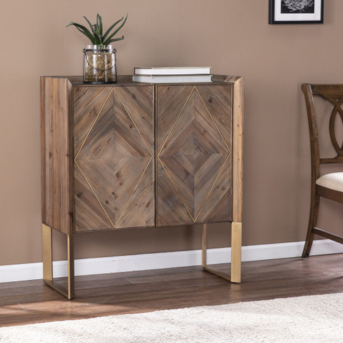 Mod Natural And Gold Reclaimed Wood Accent Cabinet (401686)
