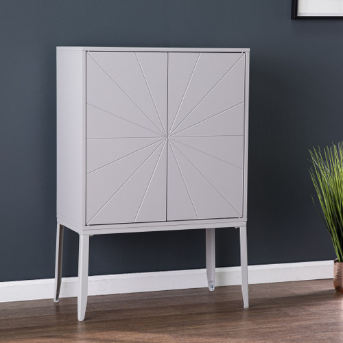 Gray Sunburst Chic Accent Storage Cabinet (401692)