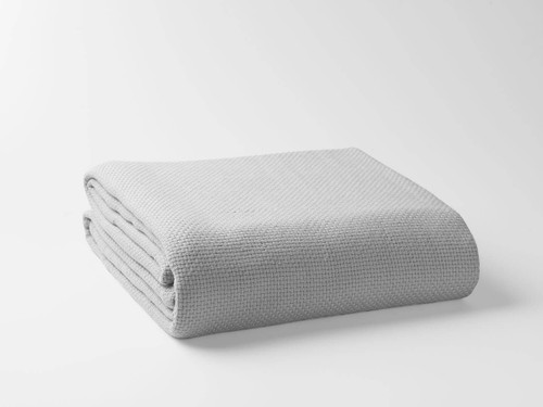 Gray Premium Organic Cotton Basket Weave Queen Size Blanket (403090)