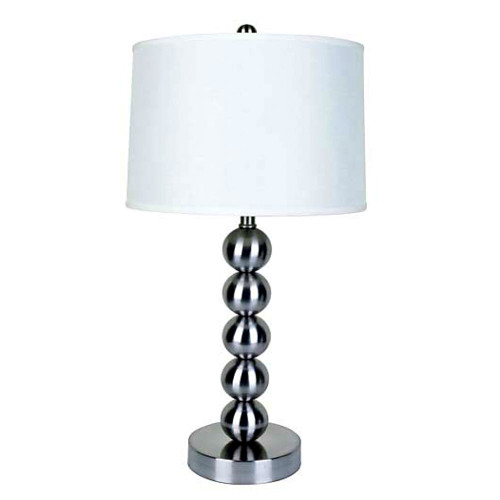 Silver Bauble Table Lamp With White Shade (468471)