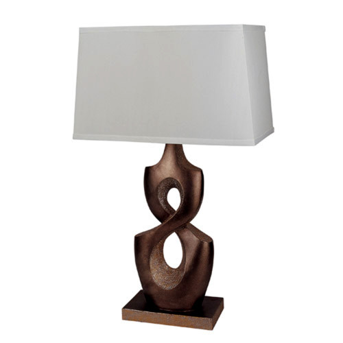 Bronze Textured Table Lamp With White Shade (468478)