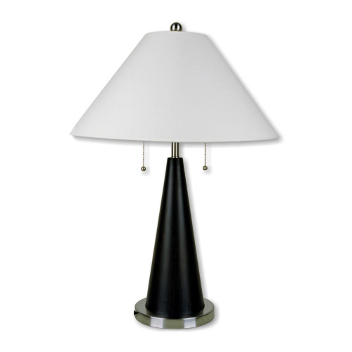 Black Conical Table Lamp With White Shade (468855)