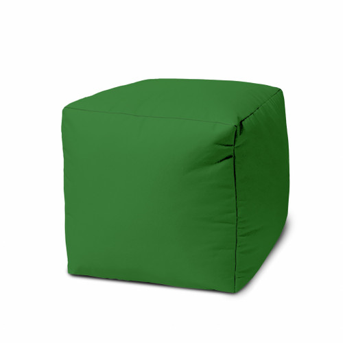 17" Cool Hunter Green Solid Color Indoor Outdoor Pouf Ottoman (474154)