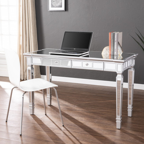 Silver Mirrored Writing Desk With Drawers (402053)