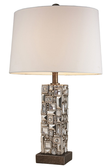 Silver Table Lamp With Abstract Mirror Design (468650)