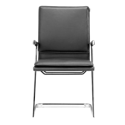 19" X 22" X 35" 2 Pcs Black Leatherette Conference Chair (248995)