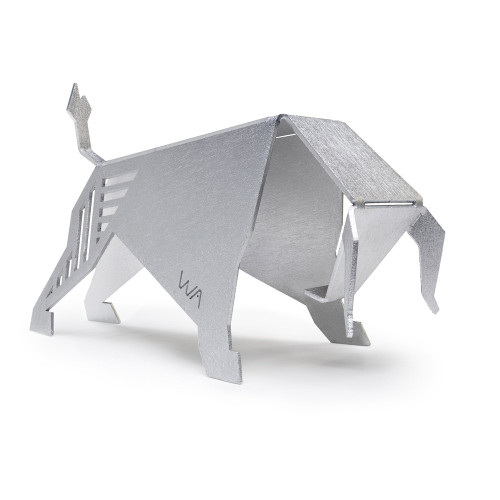 Aluminum 6" Bull Origami Geometric Sculpture (476416)
