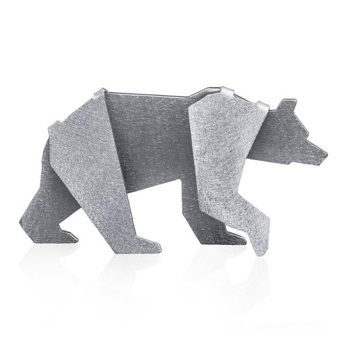 Aluminum 5" Medium Bear Origami Geometric Sculpture (476425)