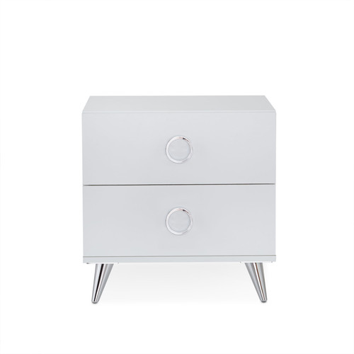19.69" X 16.61" X 19.76" White Particle Board Nightstand (286440)