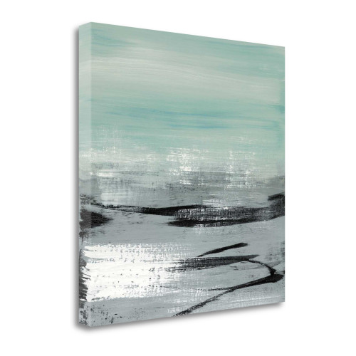 35" Abstract Beach Painting Giclee Print On Gallery Wrap Canvas Square Wall Art (426988)