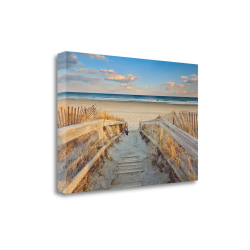 34" Beach Boardwalk To The Ocean Giclee Wrap Canvas Wall Art (440554)