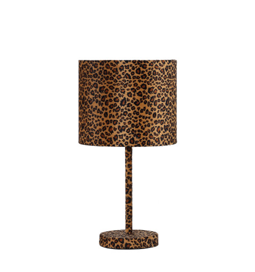 19" Modern Faux Leopard Print Suede Table Lamp (468769)
