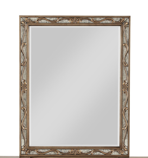 2" X 30" X 38" Antique Gold Wood Vanity Mirror (347064)