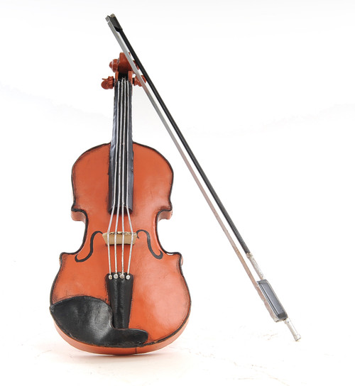 2" X 4.25" X 11.75" Orange Vintage Violin (364173)