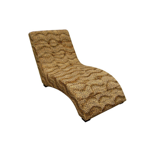 52" Leopard Print Faux Suede Curved Chaise Lounge Accent Chair (470287)