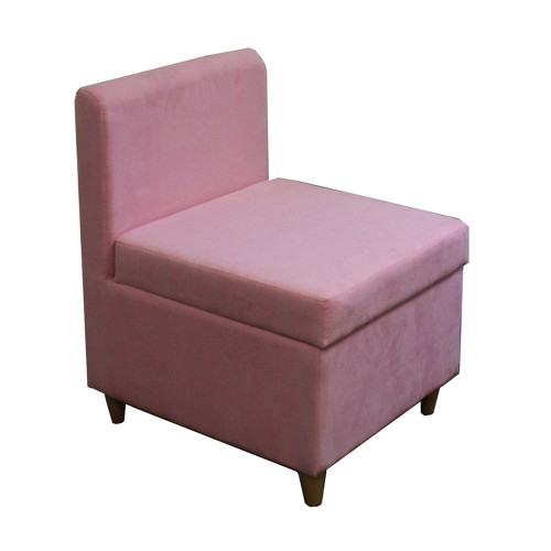 29" Mod Pink Mauve Microfiber Armless Accent Chair With Storage (470300)