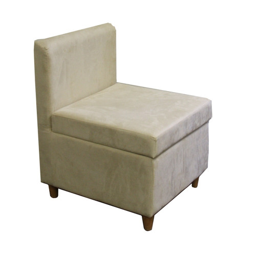 29" Mod Taupe Cream Microfiber Armless Accent Chair With Storage (470301)