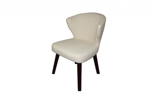 31" Cream And Black Wooden Curve Back Dining Or Accent Chair (470318)