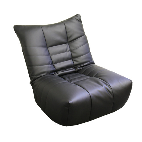 14" Black Faux Leather Floor Or Gaming Armless Chair (470334)