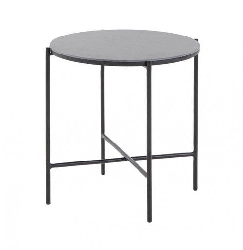 Modern Industrial Black Round Ceramic Side Table (473158)