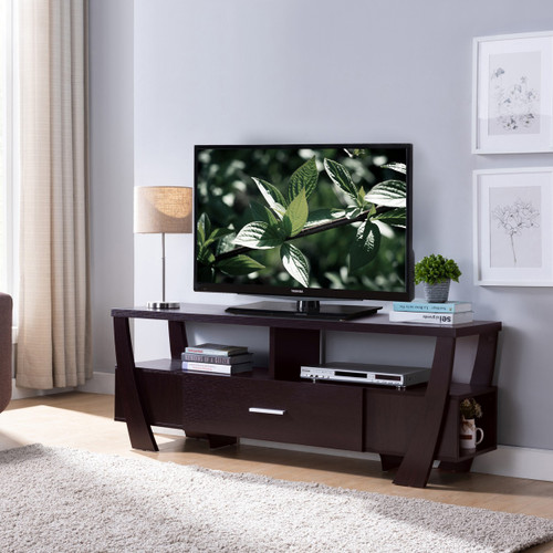 Red Cocoa Stylish Curved Legs Tv Stand With Drawers (473272)