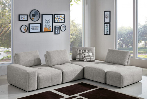 Mod Gray Fabric Chunky Modular Sectional Sofa (473563)