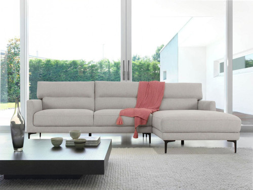 Contemporary Dove Gray Squared Edge Right Facing Sectional Sofa (473583)