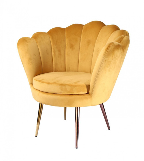34" Modern Golden Seashell Accent Chair (473843)