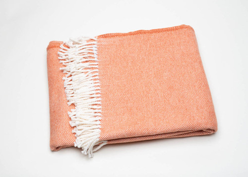 Coral Mini Dot Fringed Throw Blanket (475709)