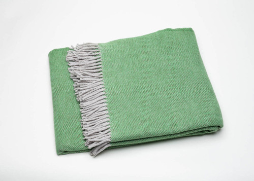 Forest Green Mini Dot Fringed Throw Blanket (475710)