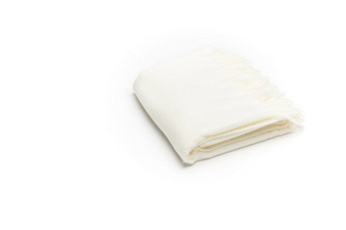 Creamy Milk Soft Acrylic Herringbone Throw Blanket (475722)