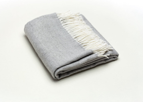 Light Gray Soft Acrylic Herringbone Throw Blanket (475725)