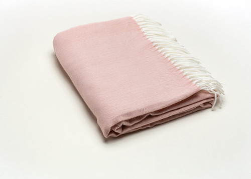 Pastel Pink Soft Acrylic Herringbone Throw Blanket (475729)