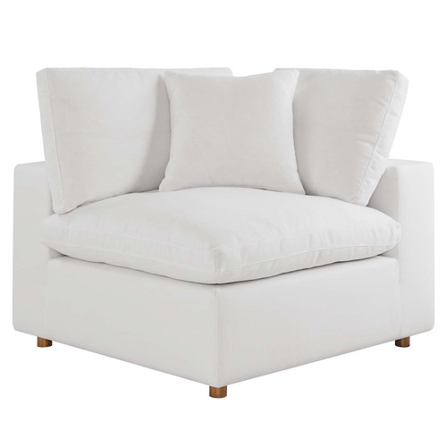 Commix Down Filled Overstuffed Corner Chair - Pure White EEI-3319-PUW