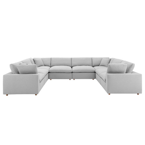 Commix Down Filled Overstuffed 8-Piece Sectional Sofa - Light Gray EEI-3363-LGR