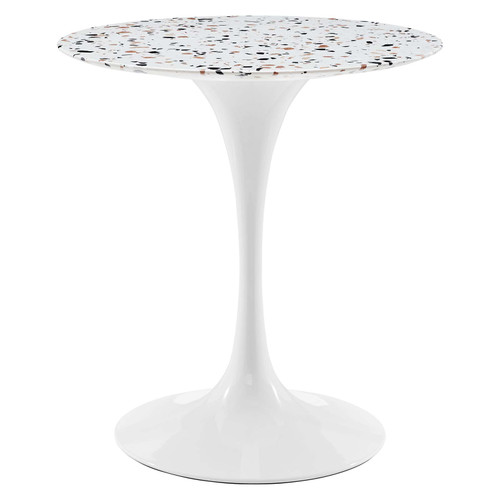 Lippa 28" Round Terrazzo Dining Table - White White EEI-5697-WHI-WHI