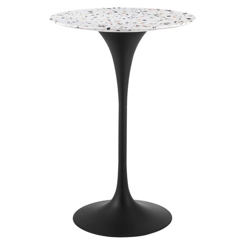 Lippa 28" Round Terrazzo Bar Table - Black White EEI-5709-BLK-WHI