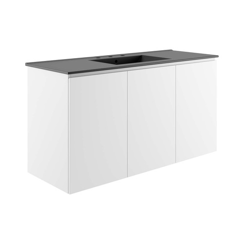 Bryn 48" Wall-Mount Bathroom Vanity - White Black EEI-5780-WHI-BLK