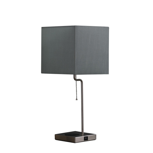 22" Industrial Square Metal Table Lamp With Usb Port (468728)